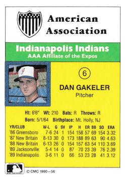 1990 CMC #56 Dan Gakeler Back