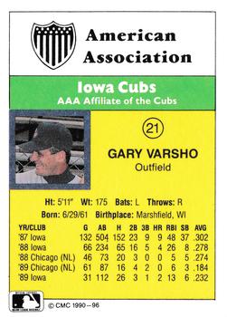 1990 CMC #96 Gary Varsho Back