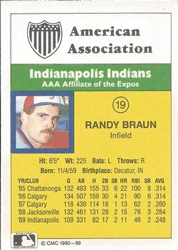 1990 CMC #69 Randy Braun Back