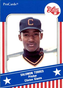 1991 ProCards Midwest League All-Stars #MWL6 Salomon Torres Front