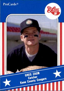 1991 ProCards Midwest League All-Stars #MWL36 Greg Zaun Front