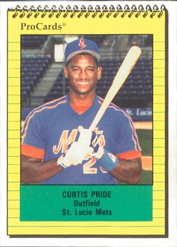 1991 ProCards #725 Curtis Pride Front