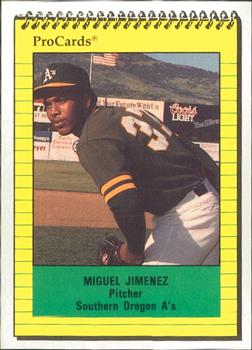 1991 ProCards #3837 Miguel Jimenez Front
