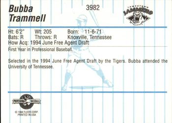 1994 Fleer ProCards #3982 Bubba Trammell Back
