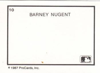 1987 ProCards #10 Barney Nugent Back