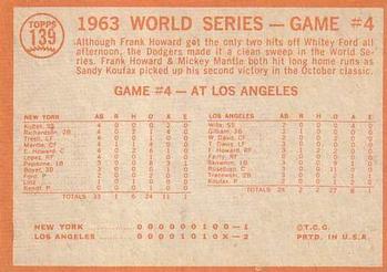 1964 Topps #139 World Series Game #4 - Sealing Yanks' Doom Back