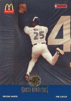 1993 Donruss McDonald's Toronto Blue Jays Great Moments #16 1992-WS The Catch (Devon White) Front