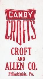 1909 Croft's Candy E92 #NNO Harry Davis Back