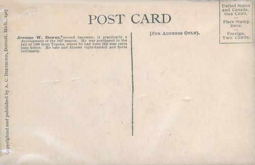 1907-09 A.C. Dietsche Postcards (PC765) #NNO Red Downs Back