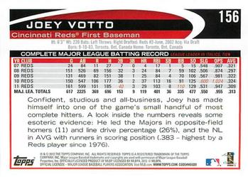 2012 Topps Opening Day #156 Joey Votto Back