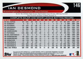 2012 Topps Opening Day #146 Ian Desmond Back