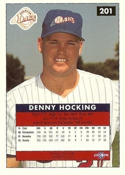 1992-93 Fleer Excel #201 Denny Hocking Back