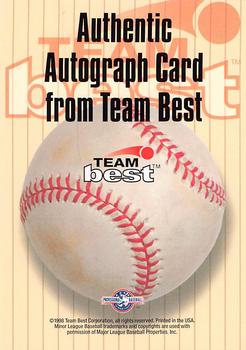 1998 Team Best - Autographs Signature Series #NNO Chris Tynan Back