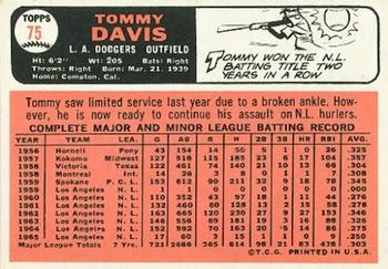 1966 Topps #75 Tommy Davis Back