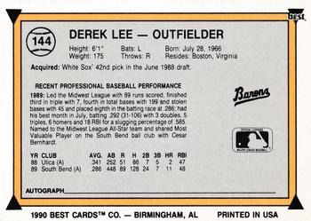 1990 Best #144 Derek Lee Back