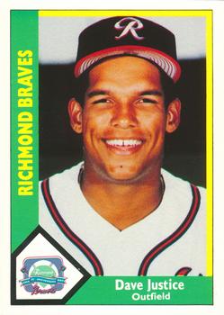1990 CMC Richmond Braves #9 Dave Justice Front