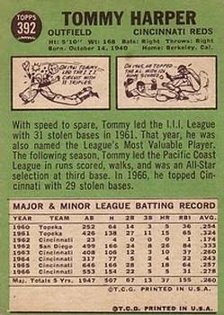 1967 Topps #392 Tommy Harper Back
