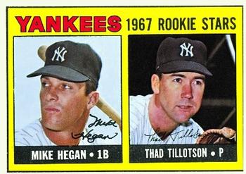 1967 Topps #553 Yankees 1967 Rookie Stars (Mike Hegan / Thad Tillotson) Front