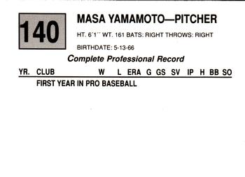 1988 Cal League #140 Masanori Yamamoto Back