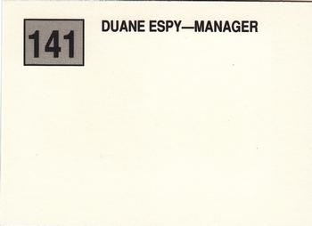1988 Cal League #141 Duane Espy Back