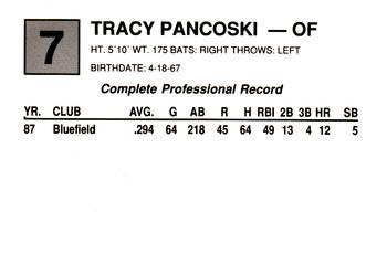 1988 Cal League #7 Tracey Pancoski Back