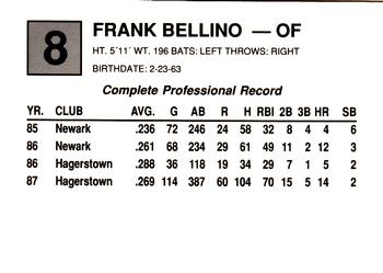 1988 Cal League #8 Frank Bellino Back