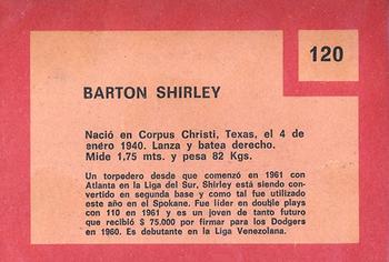 1967 Topps Venezuelan #120 Bart Shirley Back