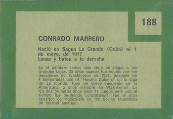 1967 Topps Venezuelan #188 Conrado Marrero Back