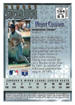 1996 Finest - Refractors #184 Marty Cordova Back