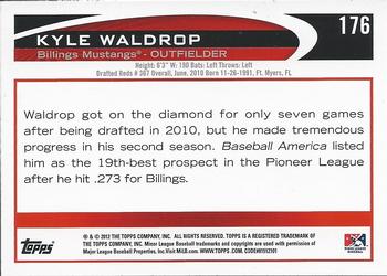 2012 Topps Pro Debut #176 Kyle Waldrop Back