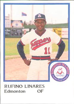 1986 ProCards Edmonton Trappers #18 Rufino Linares Front