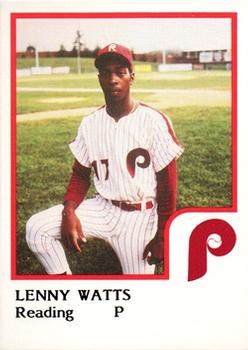 1986 ProCards Reading Phillies #26 Lenny Watts Front