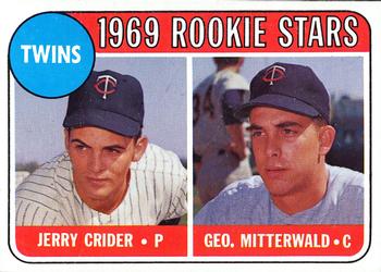 1969 Topps #491 Twins 1969 Rookie Stars (Jerry Crider / Geo. Mitterwald) Front