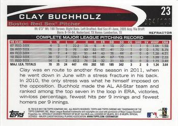 2012 Topps Chrome - Black Refractors #23 Clay Buchholz Back