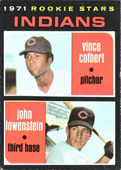 1971 Topps #231 Indians 1971 Rookie Stars (Vince Colbert / John Lowenstein) Front