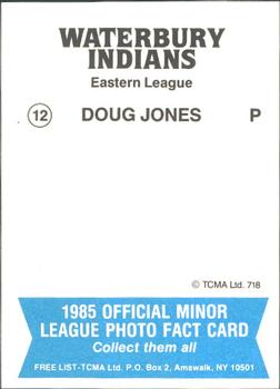 1985 TCMA Waterbury Indians #12 Doug Jones Back