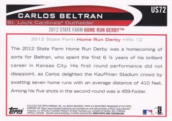 2012 Topps Update - Target Red Border #US72 Carlos Beltran Back