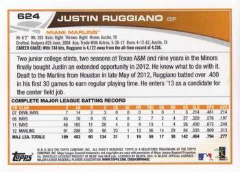 2013 Topps #624 Justin Ruggiano Back