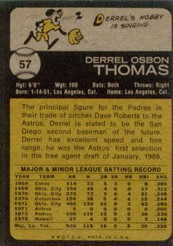 1973 Topps #57 Derrel Thomas Back