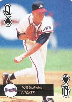 1992 U.S. Playing Card Co. Baseball Aces Playing Cards #Q♠ Tom Glavine Front