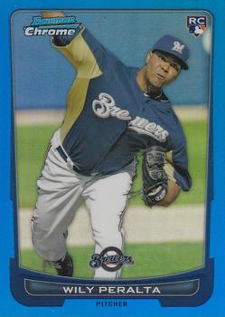 2012 Bowman Draft Picks & Prospects - Chrome Blue Refractors #48 Wily Peralta Front