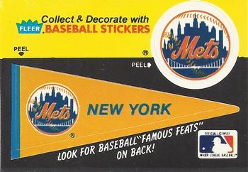 1986 Fleer - Team Stickers #NNO New York Mets Pennant Front