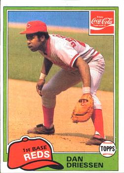 1981 Topps Coca-Cola Cincinnati Reds #4 Dan Driessen Front