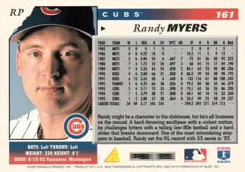 1996 Score #161 Randy Myers Back