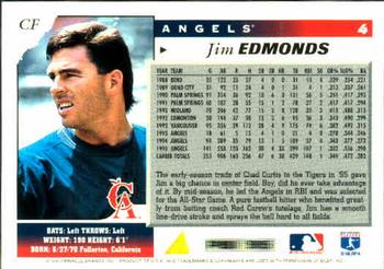 1996 Score #4 Jim Edmonds Back