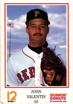 1992 Dunkin' Donuts Pawtucket Red Sox #NNO John Valentin Front