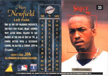 1996 Select #33 Marc Newfield Back
