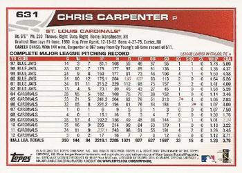 2013 Topps - Red #631 Chris Carpenter Back
