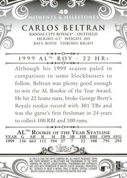 2008 Topps Moments & Milestones #49-22 Carlos Beltran Back