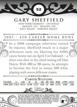 2008 Topps Moments & Milestones #52-385 Gary Sheffield Back